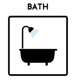 Bath Icon With Text